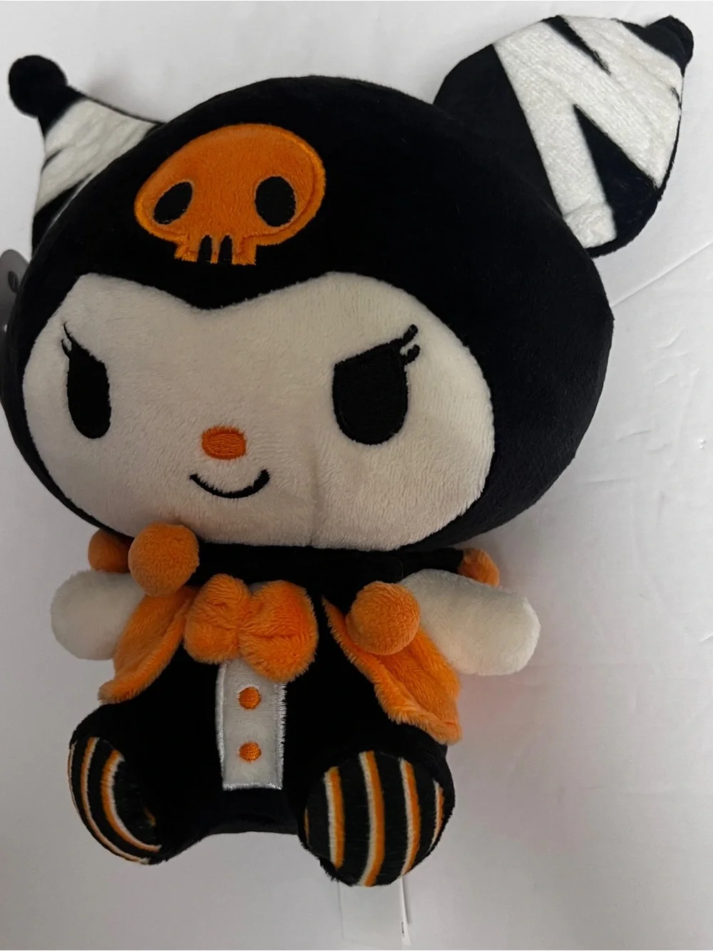 Hello Kitty Sanrio Kuromi Plush - Black, White & Orange Halloween Outfit